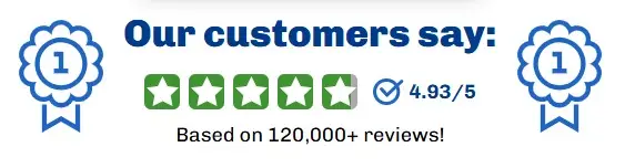 A graphic from the **Sleep Lean review** showing the product's high customer rating of **4.93 out of 5 stars**, based on over **120,000 verified reviews**.