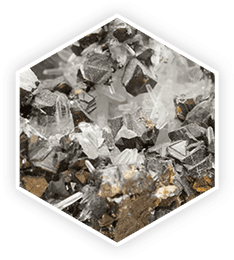 A close-up of crystalline mineral ore, representing the Zinc ingredient discussed in the ProstaVive review for its role in men's health.