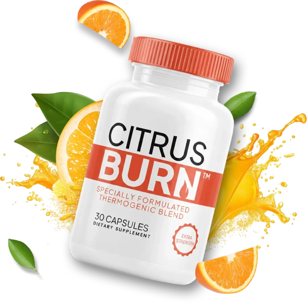 Puhoto of CitrusBurn Thermogenic Supplement bottle - 30 capsules of extra strength dietary formula for metabolism support, part in a review of the product.